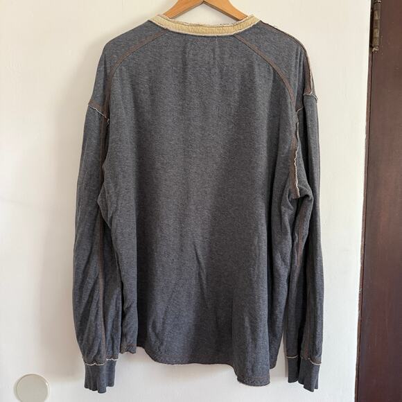 CARBON2COBALT | Men's Dark Heather Gray 3 button Henley Contrast collar | XL - Picture 2 of 9